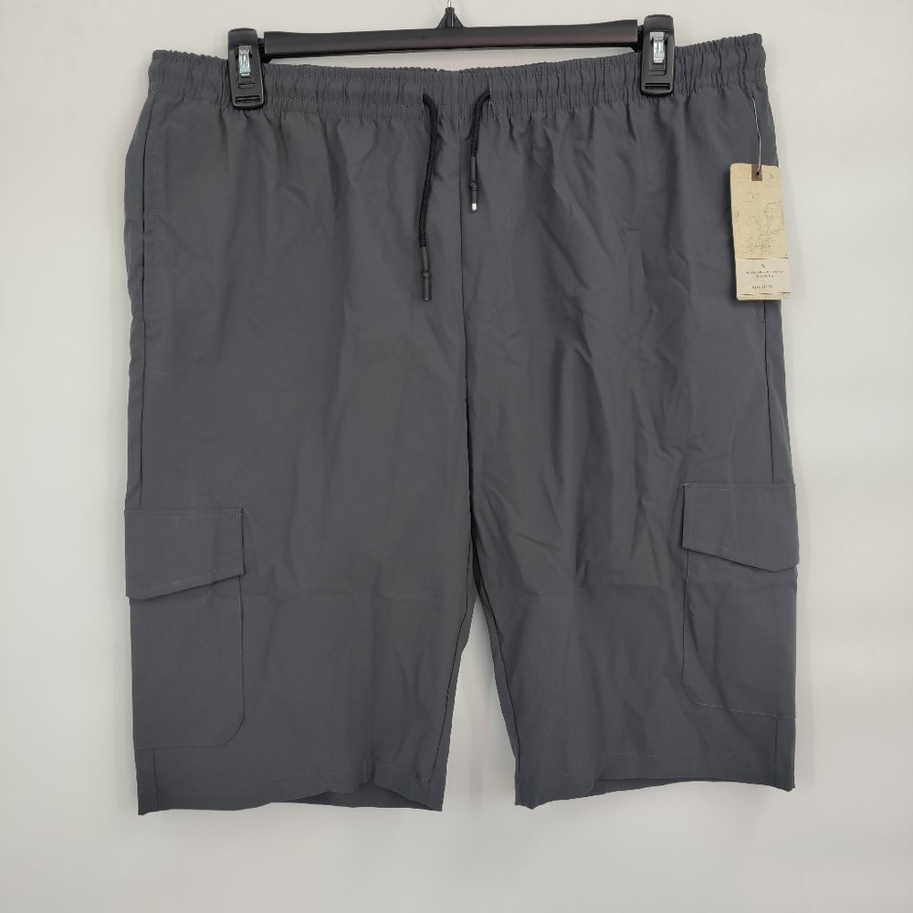 Nomad Men's Cargo Drawstring Waist Shorts With Pocket Black XXL
